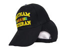 Vietnam Vet Veteran Black Embroidered Ball Cap Hat (Acrylic Hard Style)