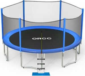 ORCC 16ft Outdoor Backyard Trampoline 450LBS w/Wind Stakes Rain Cover and T-Hook