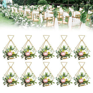 Elegant Wedding Centerpieces Party Decor 10 Pcs Metal Geometric Gold Centerpiece