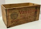 Vintage Pure Vaseline Wooden Advertising Crate Blue Seal Stamp Box New York