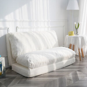 N&V Folding Mattress Sofa, Foam Filler Sofa Bed,Beanbag Floor Bed Sofa White