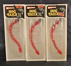 Lot of 3 Garcia Floating Hog Tails, NOS Plastic Worms with Jig Heads