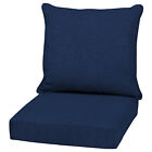 Outdoor Seat Cushion Blue Padded Back Soft Lounge Deep Seat UV Garden Patio Deck