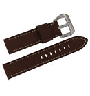 Speidel Brown Mens 22mm Wide Contrast Stitched Calfskin Leather Watch Strap