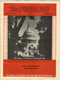 1951 John Deere The Furrow Magazine Sales Brochure Lake Odessa Mich Reply Card