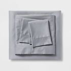 Queen 500 Thread Count Tri-Ease Solid Sheet Set Light Gray - Threshold