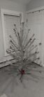 vintage Silver Pine 6 ft christmas aluminum tree 46 branches MCM 1959