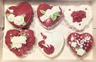 Gift Box Of 6 Red & White Chocolate Covered Oreo Cake Hearts. 4 Different Styles