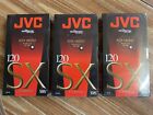 JVC VHS Tapes T-120 SX Blank High Performance New & Sealed (3)