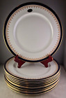 11 Aynsley Leighton Cobalt Bone China Dinner Plates - Smooth w/Gold Bands