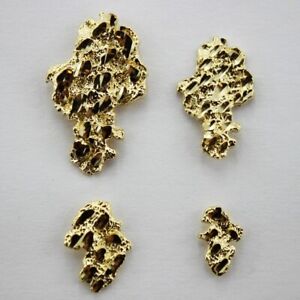 Authentic 10k Solid Yellow Gold Nugget Stud Earrings Men Women Unisex