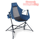 Outdoor Swing Chairs Portable Swinging Hammock Folding Camping Garden Chair Blue