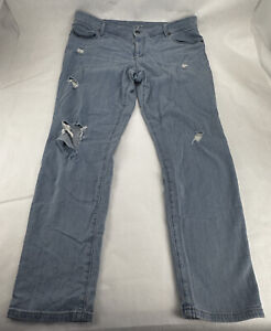 Ann Taylor Loft Relaxed Skinny Distressed Light Wash 32/14