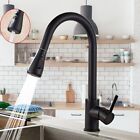 Kitchen Sink Faucet Pull Down Sprayer High Arc Single Handle Stainless Steel