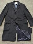 vintage USA union made CASHMERE overcoat 42L black TIBETIAN topcoat 1950s 60s