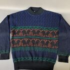 Vtg. Kennington Italia Wool Blend Sweater Pullover Mock Neck Knit Retro Size L
