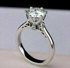 1.45Ct Round Cut Lab Created Diamond Engagement Wedding 14k White Gold FN Ring