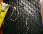 14k Solid Yellow Gold Chain Dangle Earrings Pre-owned