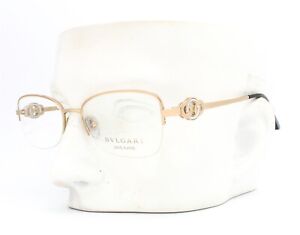 Bvlgari 2173-K 395 Semi Rimless Eyeglasses Glasses Gold Plated 53-18-140