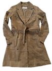Wilson leather vintage Trench Coat Women’s Size Medium Tan Jacket Checkered
