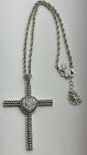Montana Silversmiths Pave Heart & Cross Pendant And Chain  Necklace