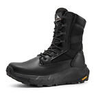 Mens 8 inches Military Boots Tactical Boots Side Zipper Motorcycle Combat Boots