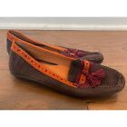 Geox Respira Slip On Leather Suede Tasseled Loafers Brown Women's Sz 39.5 US 9.5
