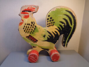 LEGO DENMARK VINTAGE 1940'S WOOD ROOSTER ULTRA RARE ITEM VERY GOOD CONDITION