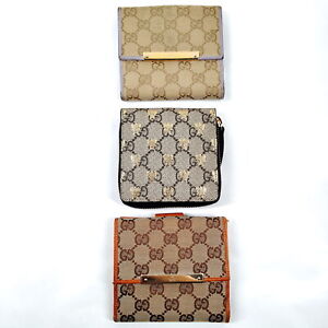 Gucci Wallet  Wallet 3 set Browns Canvas,PVC 1626061