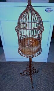 Antique Art Deco Bird Cage with Stand