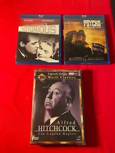 2 ALFRED HITCHCOCK BLU-RAY FILMS- NOTORIOUS & PSYCHO + 20 MOVIE CLASSICS DVD NEW