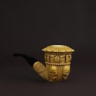 Ornate Topkapi Calabash Pipe W Skulls  New-block Meerschaum Handmade W Case#1517
