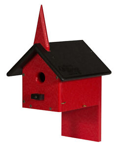 COUNTRY CHAPEL BIRD HOUSE Weatherproof Poly Church Post Wall Mount Custom Colors