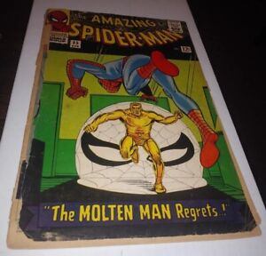 Amazing Spider-Man #35 Comic Book Molten Man Cover **Damage** Silver Age Marvel