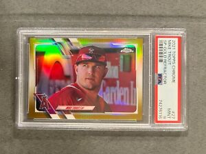 New Listing2021 Topps Chrome Mike Trout SP GOLD REFRACTOR /50 #27 PSA 9