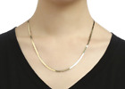 14k Gold Plated  Solid .925 Sterling Silver Herringbone Chain Necklace UNISEX