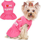 Dog Dress I Love My Daddy & Mommy Vest Apparel Puppy Clothes for Small Dogs US