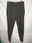 Orvis Donegal Tweed Pants Gray Wool Brown Suede Trim Flat Front Men's 34x29