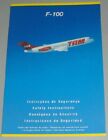 Safety Card Fokker 100 TAM LINHAS AEREAS