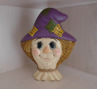 New ListingHalloween Vintage Ceramic Scarecrow Head Hand Painted ~ Preowned EUC