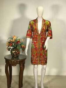 Red Shawl Collar Style Coat With Floral Jaal Embroidery