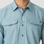 Wrangler Men's Regular Fit ATG Long Sleeve Button-Down Shirt - Blue S