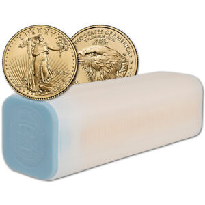 2024 American Gold Eagle 1/4 oz $10 - 1 Roll Forty 40 BU Coins in Mint Tube