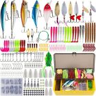 302 PCS Set Fishing Tackle Box Full loaded Accessories Hooks Lures Baits Worms