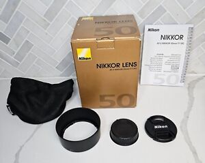 Box & Accessories ONLY For Nikon AF-S FX Nikkor 50mm f/1.8G Auto Focus NO Lens