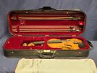 Unbranded Size 4/4 Violin w/ 2 Bows, Hard Case & Accessories AS IS -VR