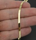 10K Yellow Solid Gold High Polish Silk Herringbone Chain Bracelet 3mm 7'' -8
