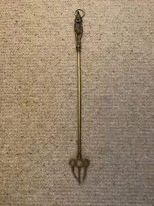 Vintage Brass Toasting Fork, Joker / Punch Handle, 23 inches