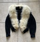 Vintage 50s Maurice Handler 100% Cashmere Black Cardigan Fur Sz S