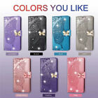 For iPhone 12 11 Pro Max XS XR 6 7 8 Leather Wallet Diamond Butterfly Card Case